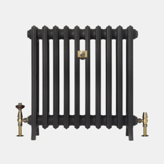 Grace 4 Column 26" cast iron bay window radiator in Matt Black finish